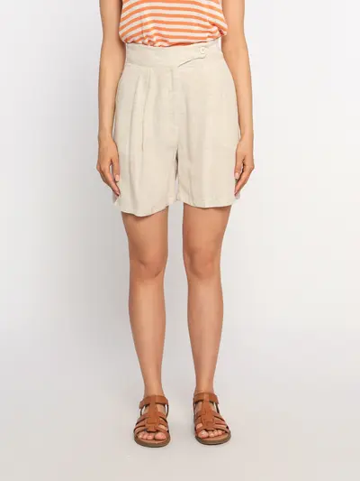 Шорты прямого кроя из смесовой вискозы